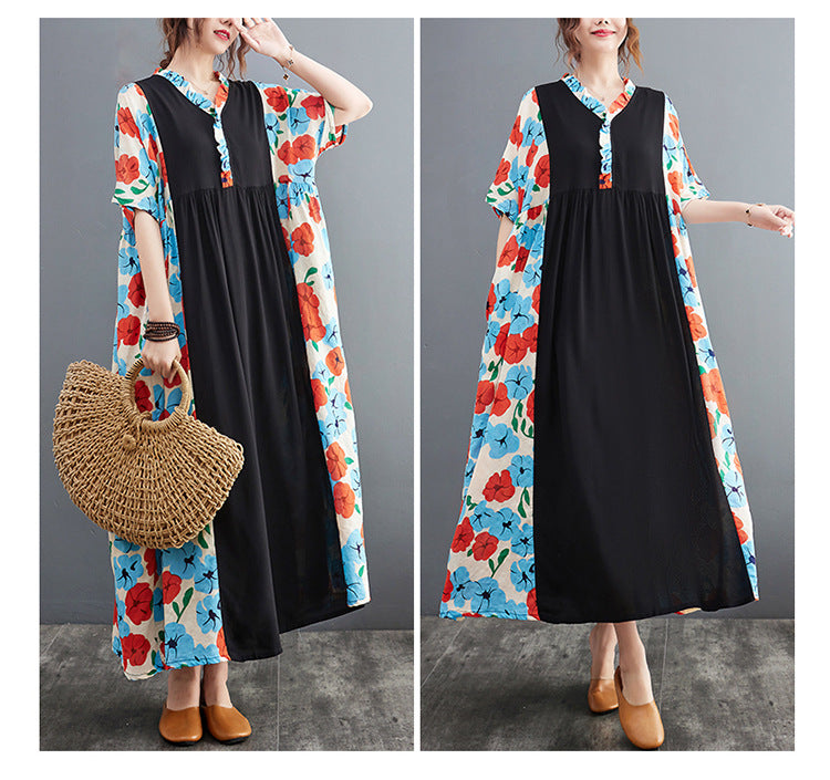 Vintage Short Sleeves Summer Long Cozy Dresses