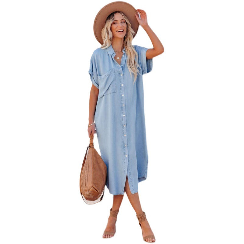 Casual Summer Denim Shirts Women Dresses