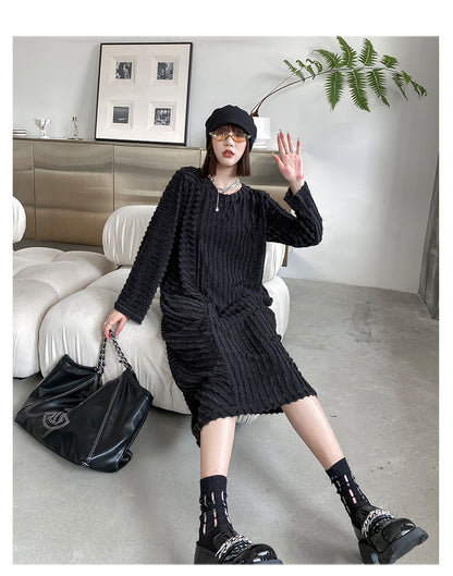 Vintage Black Long Cozy Dresses