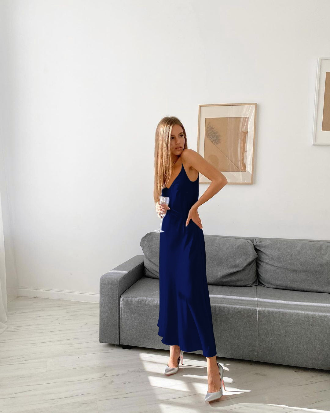 Sexy Satin Spahgetti Straps Women Dresses