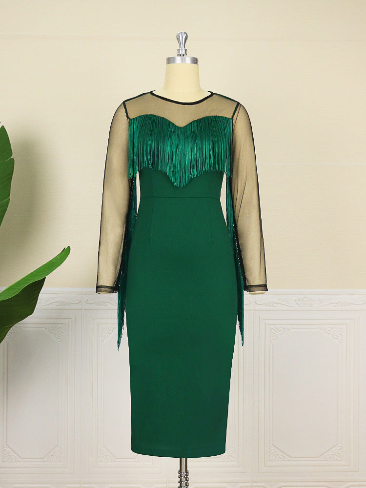 Sexy See Through Green Tight Women Party Dresses