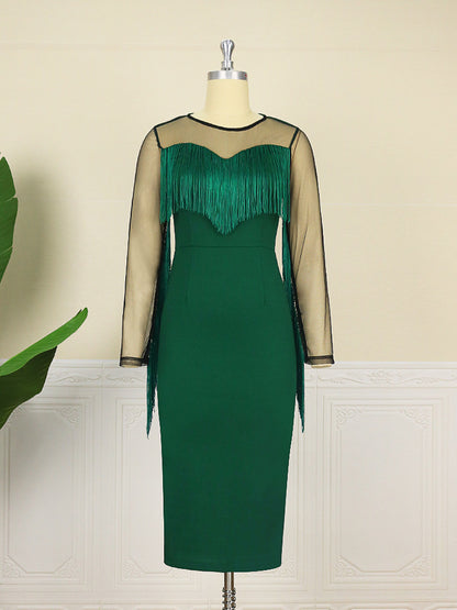 Sexy See Through Green Tight Women Party Dresses