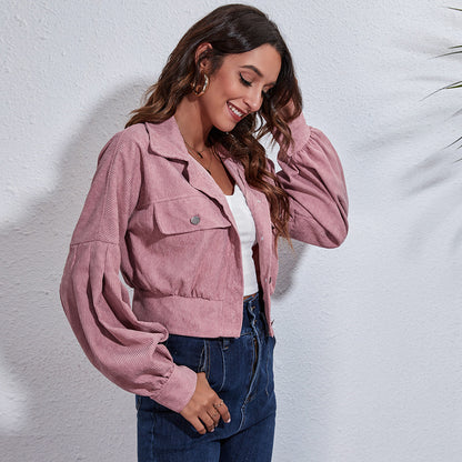 Casual Women Corduroy Jacket Coats