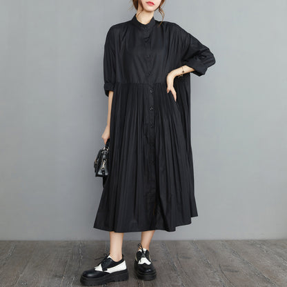 Vintage Stand Collar Plus Sizes Fall Shirts Dresses