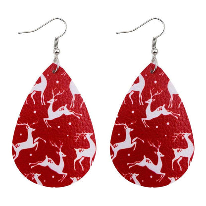 Christmas Style Water-drop Snowflake Earring 2 Sets