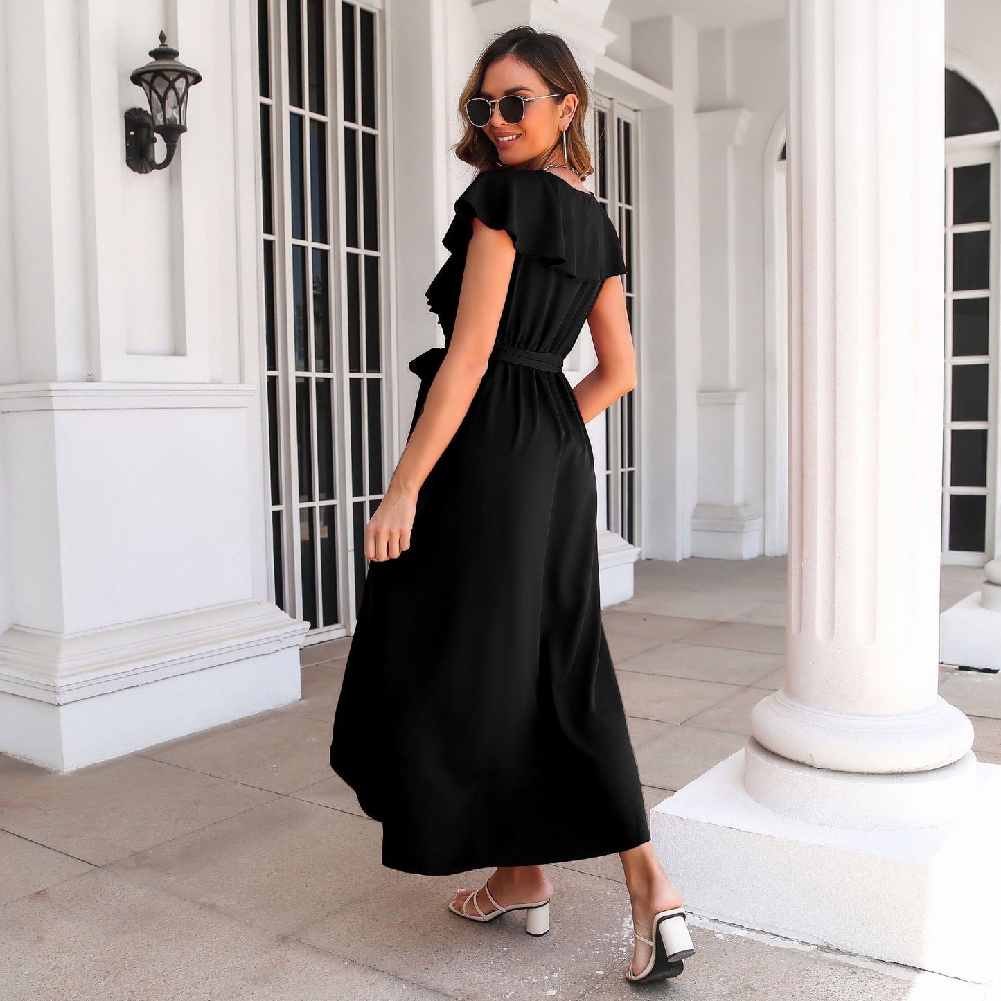 Sexy Ruffled Sleeves Short Dresses