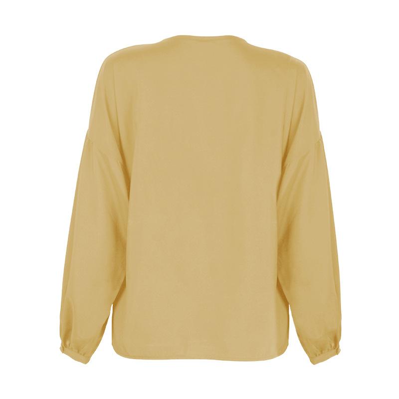 Simple Style V Neck Long Sleeves Leisure Shirts-STYLEGOING