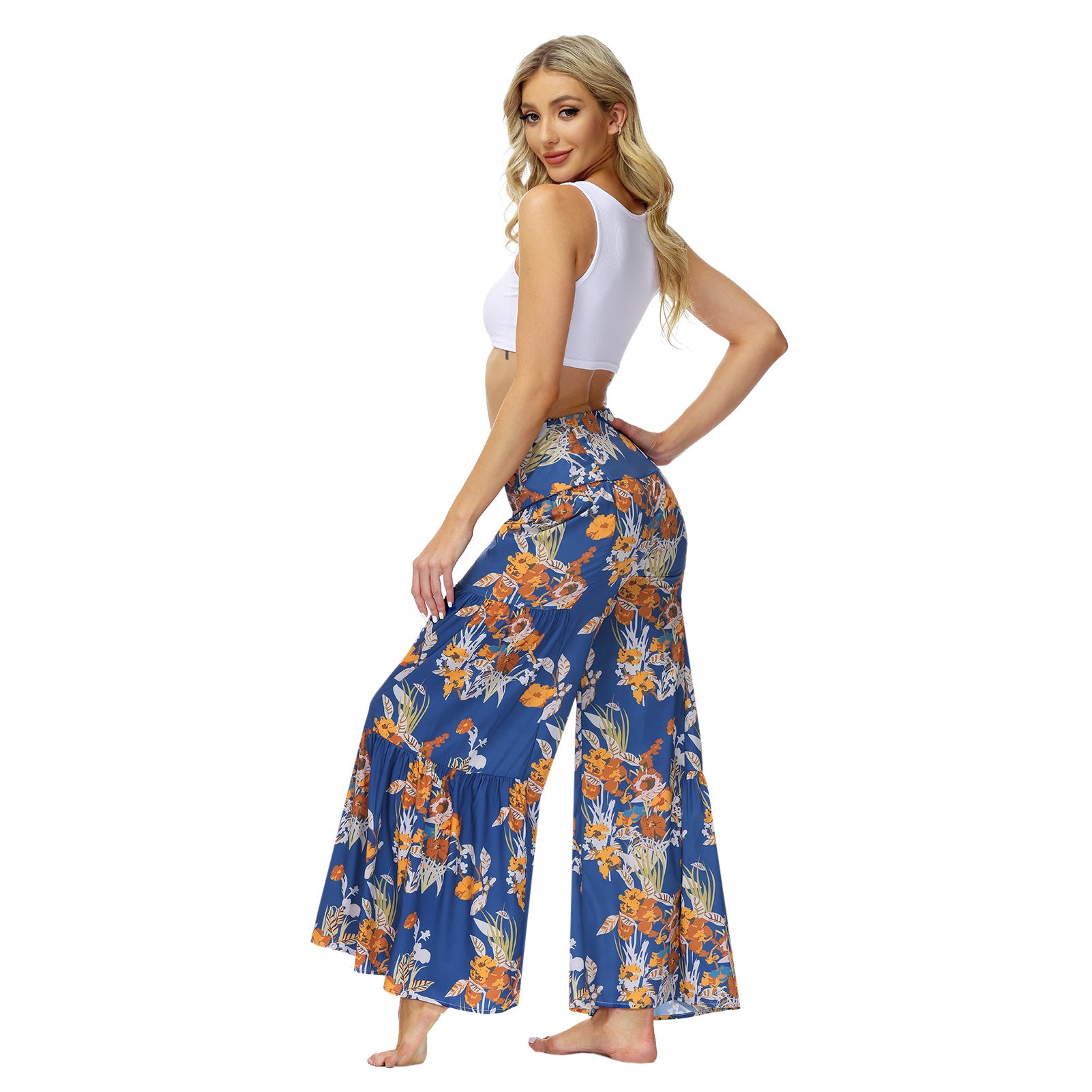 Casual Dyed Trumpet Pants for Women