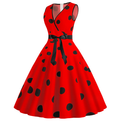 Summer Sleeveless Polka Dot Dresses