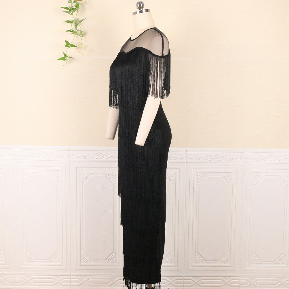 Designed Tassels Plus Sizes Party Dresses