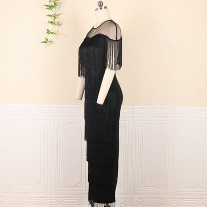 Designed Tassels Plus Sizes Party Dresses