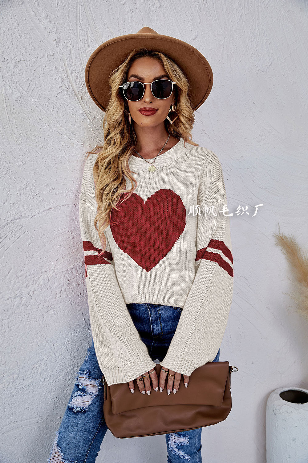 Casual Women Sweetheart Design Pullover Sweaters