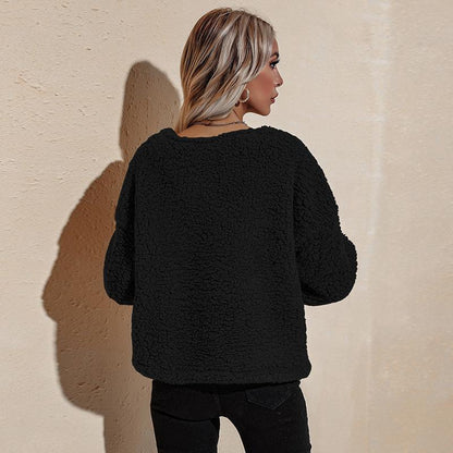 Women V Neck Long Sleeves Short Overcoat-STYLEGOING
