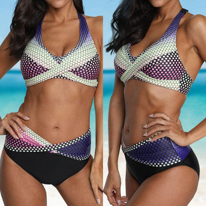 Sexy Arrival Gradient Color Dot Print Bikini-STYLEGOING