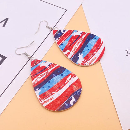 Christmas Style Water-drop Snowflake Earring 2 Sets