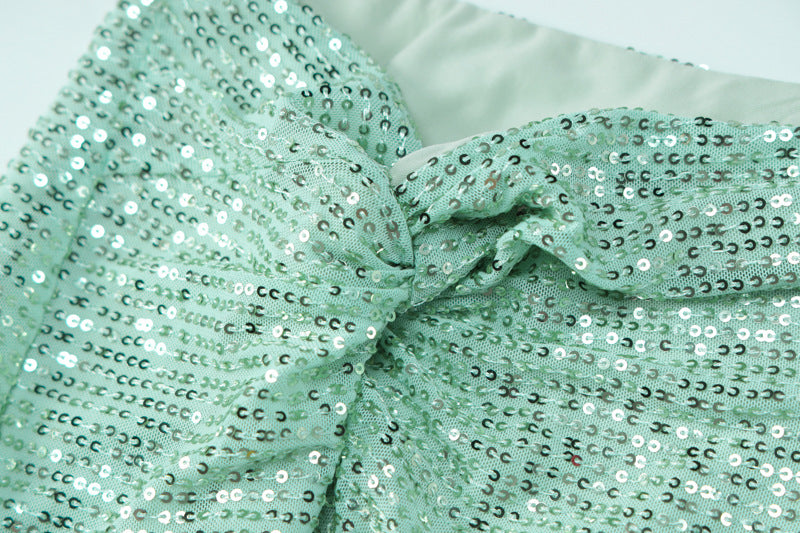 Sexy Light Green Split Front Evening Party Dresses
