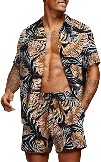 Leisure Summer Men's Short Sleeves Shirts and Shorts