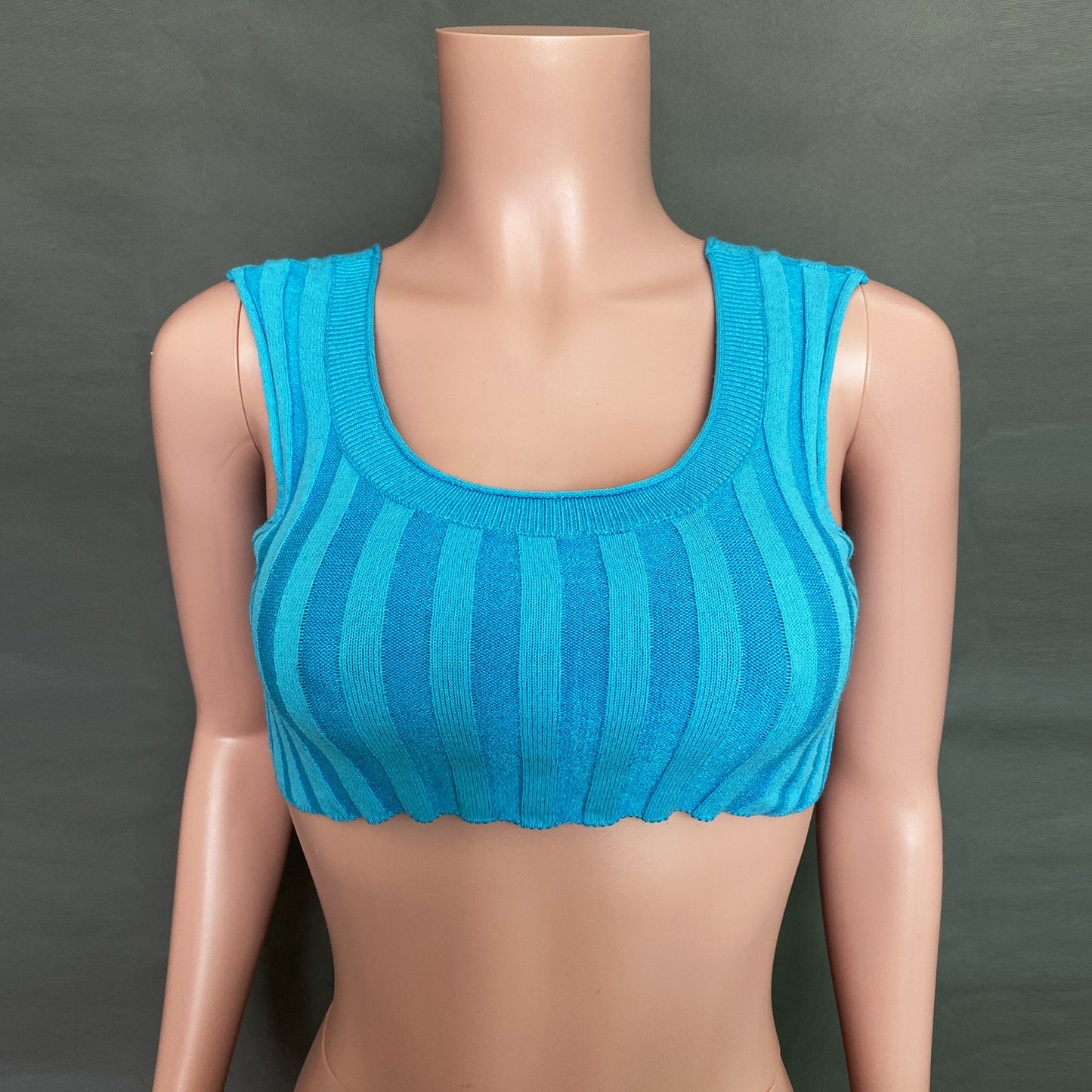 Sexy High Neck Knitting Women Short Tops Suits