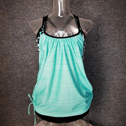 Fashion Conserved Crop Top Tankini Swimsuit-STYLEGOING