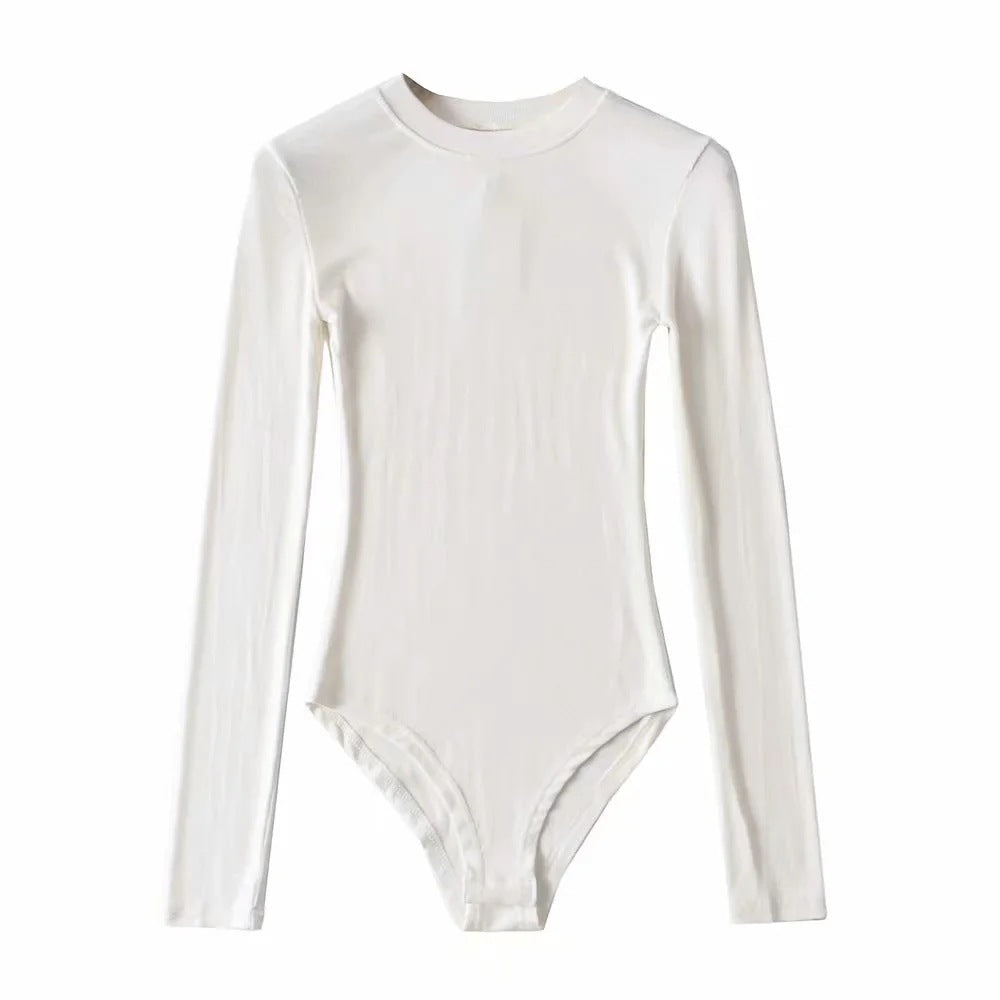 Sexy Tight Round Neck Long Sleeves Romper Shirts