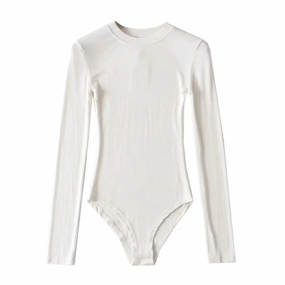 Sexy Tight Round Neck Long Sleeves Romper Shirts