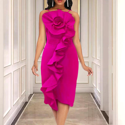 Sexy High Waist Bodycon Ruffled Dresses-STYLEGOING