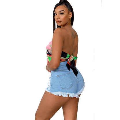 Sexy Designed Strapless Girl's Crop Tops