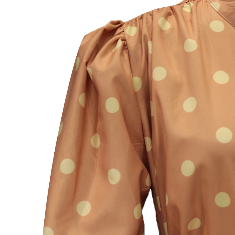 Elegant Women Dot Print Long Maxi Dresses