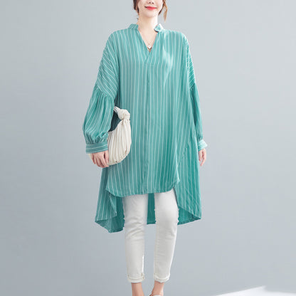 Designed Striped Long Shirts Dresses for Women