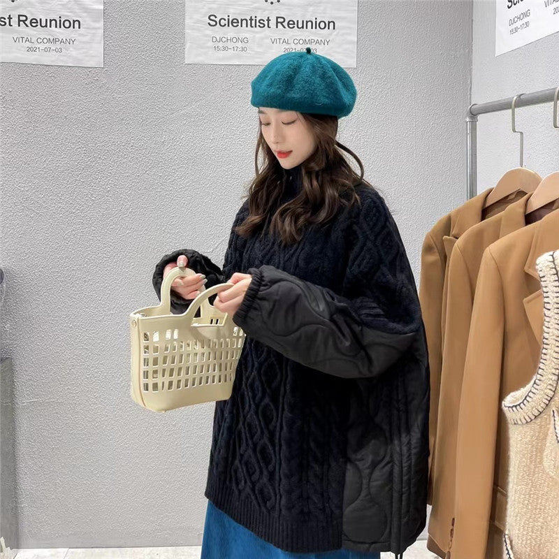 Women Warm High Neck Cotton Knitting Tops
