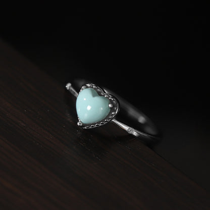 Vintage Opening Sweetheart Design Silver Rings for Women 164