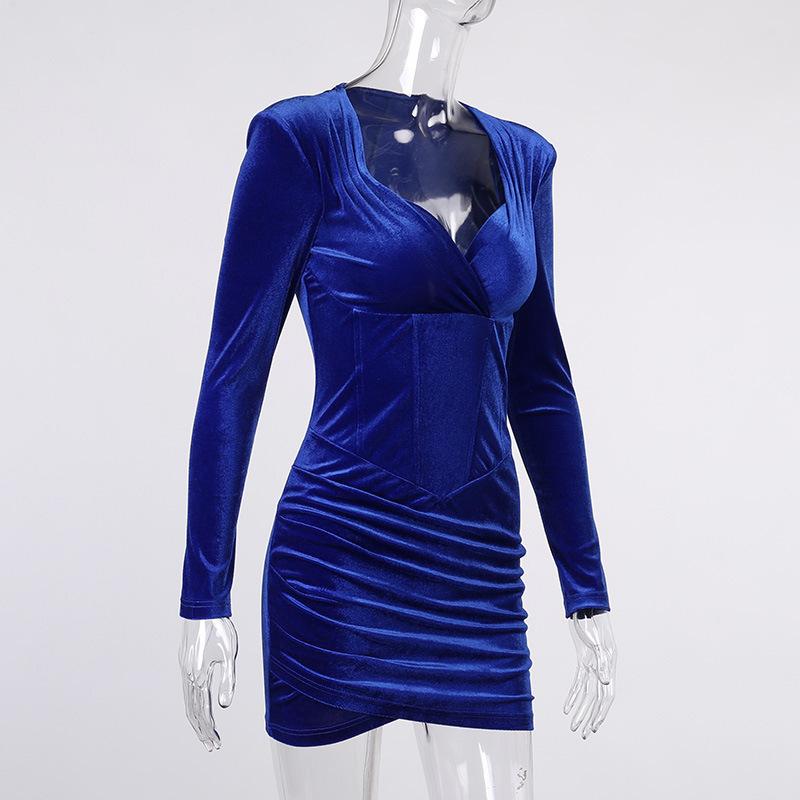 Sexy Women Slim Long Sleeves Suede Bodycon Dresses--Free Shipping at meselling99