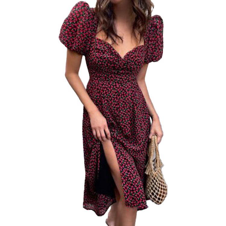Fashon Sweetheart Puff Sleeves Dresses-STYLEGOING
