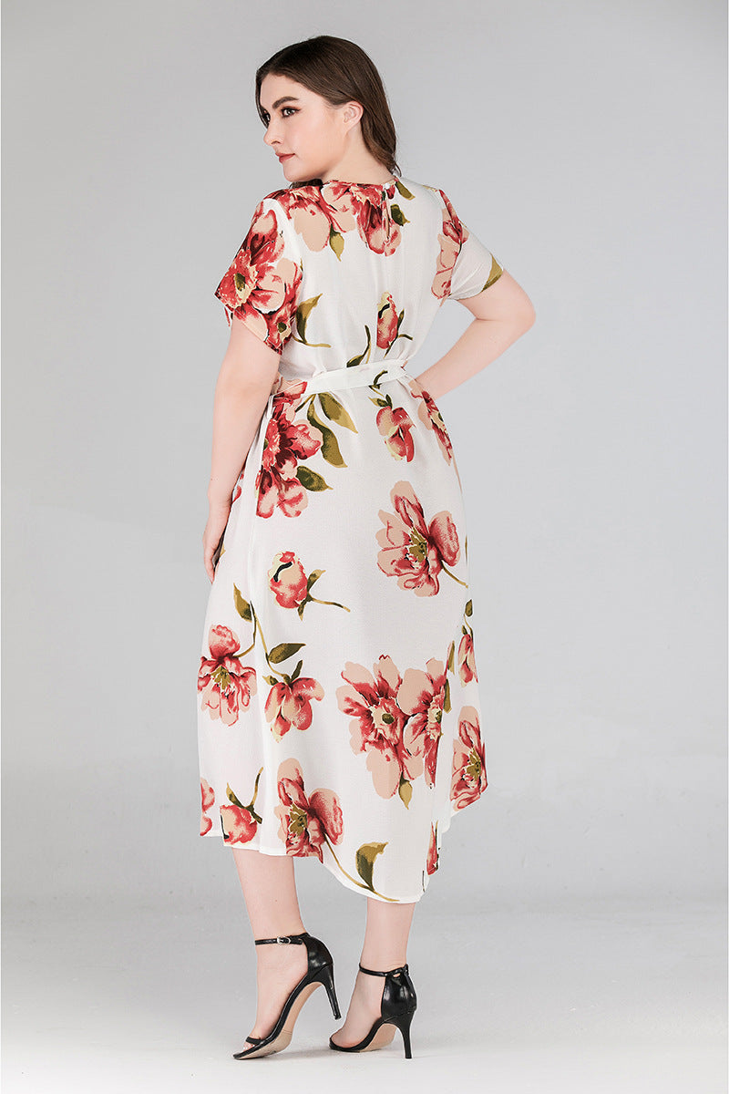 Women Short Sleeves Plus Sizes Long Dresses