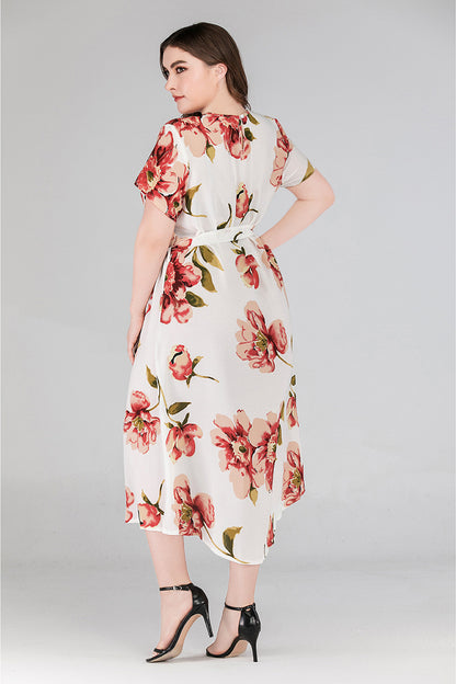 Women Short Sleeves Plus Sizes Long Dresses
