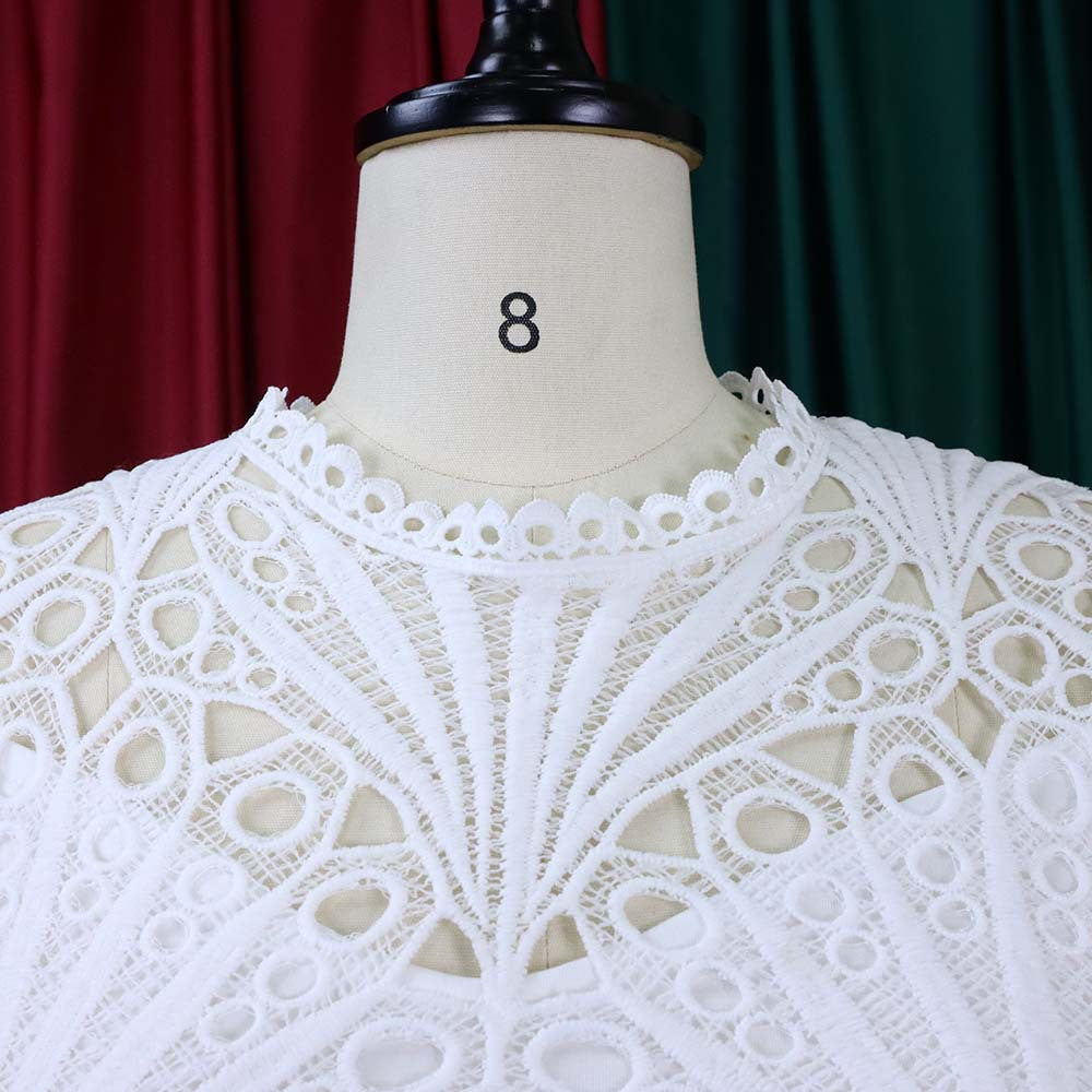 Elegant Hollow Out Plus Sizes Lace Party Dresses