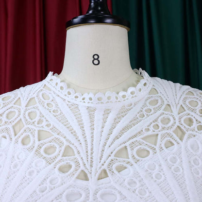 Elegant Hollow Out Plus Sizes Lace Party Dresses