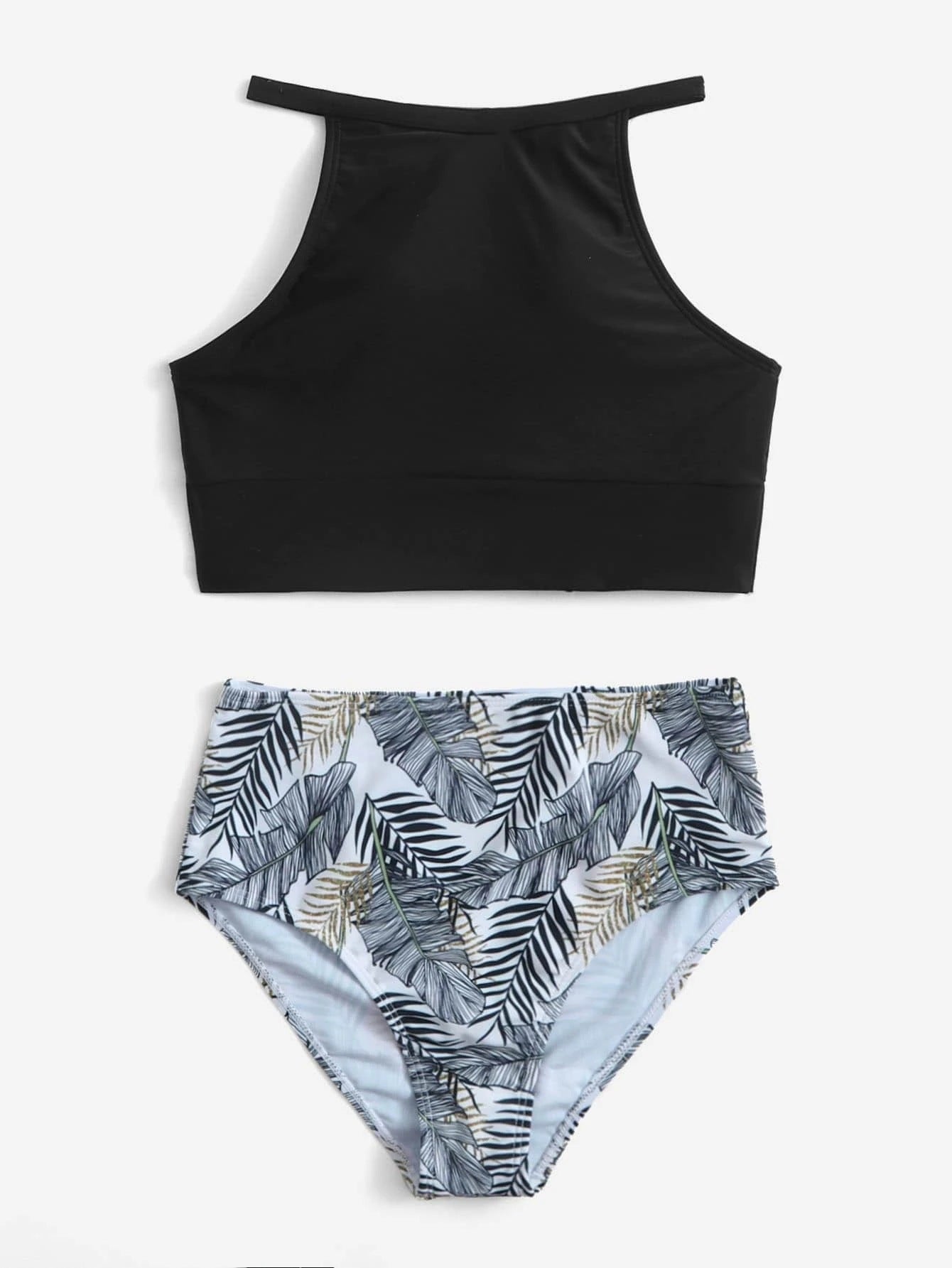 Sexy High Waist Two Pieces Summer Bikini Swimsuits