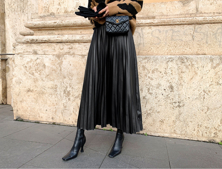 Women High Waist Pleated Fall Skirts