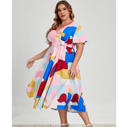 Summer Short Sleeves Plus Sizes Dresses