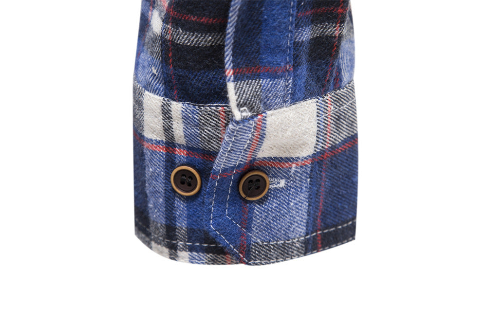Fall Plaid Long Sleeves Shirts for Men
