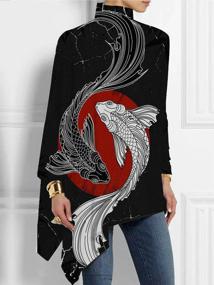 Elegant High Neck Women Long Sleeves T Shirts