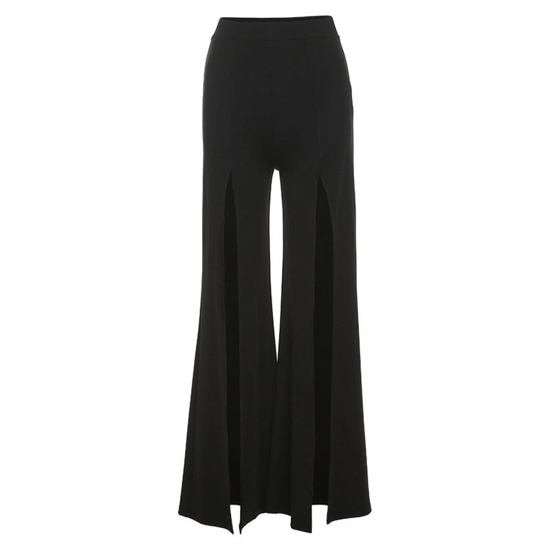 Sexy High Waist Slim Split Front Casual Pants