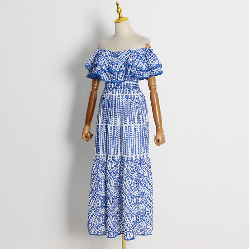 Sexy Off The Shoulder Ruffled Long Dresses