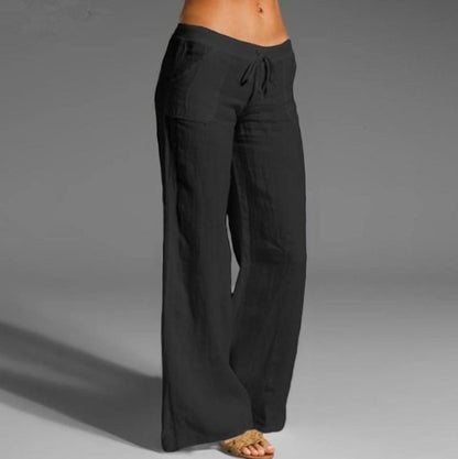 Casual Linen High Waist Women Pants