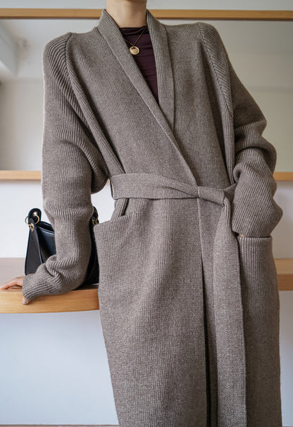 Women Romper Style Knitted Woolen Cardigan Overcoat