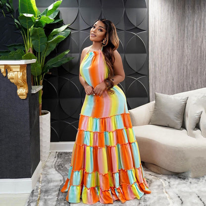 Sexy Halter Backless Summer Maxi Dresses