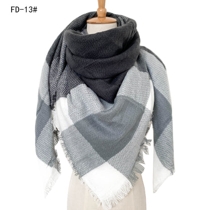Winter Warm Plaid Scarves for Women
