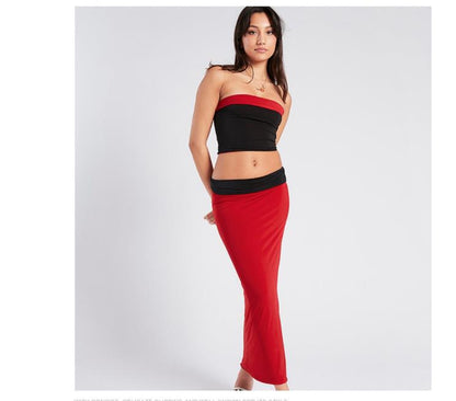Sexy Strapless Tank Top and Sheath Skirts