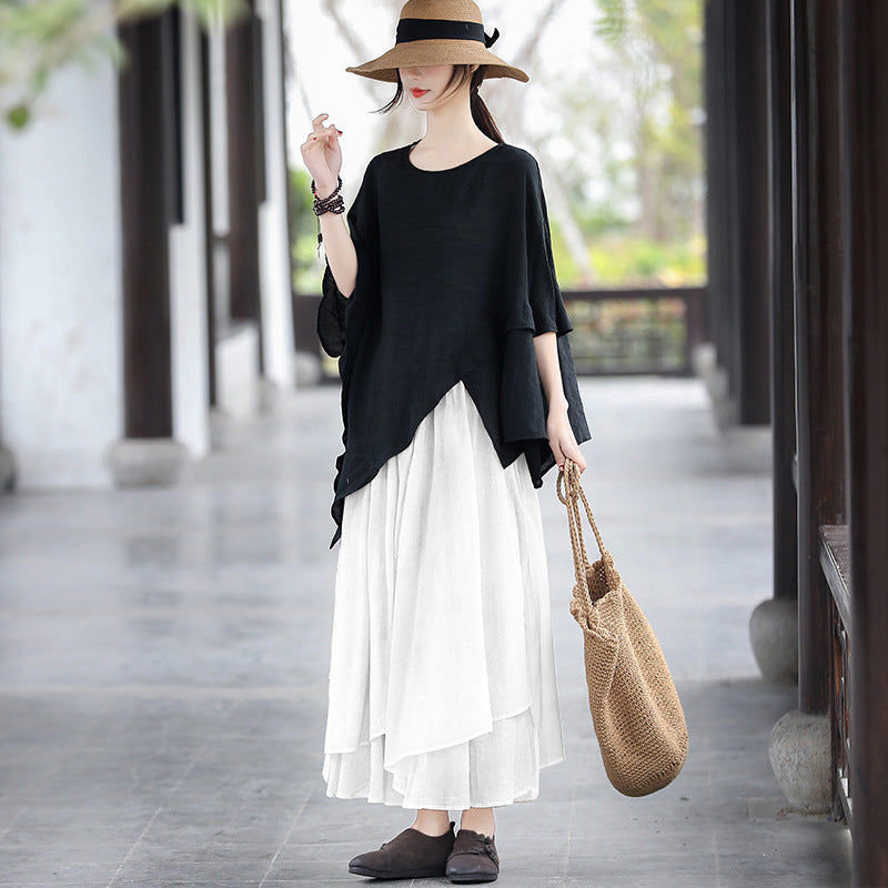 Fairy Line Irregular White Skirts